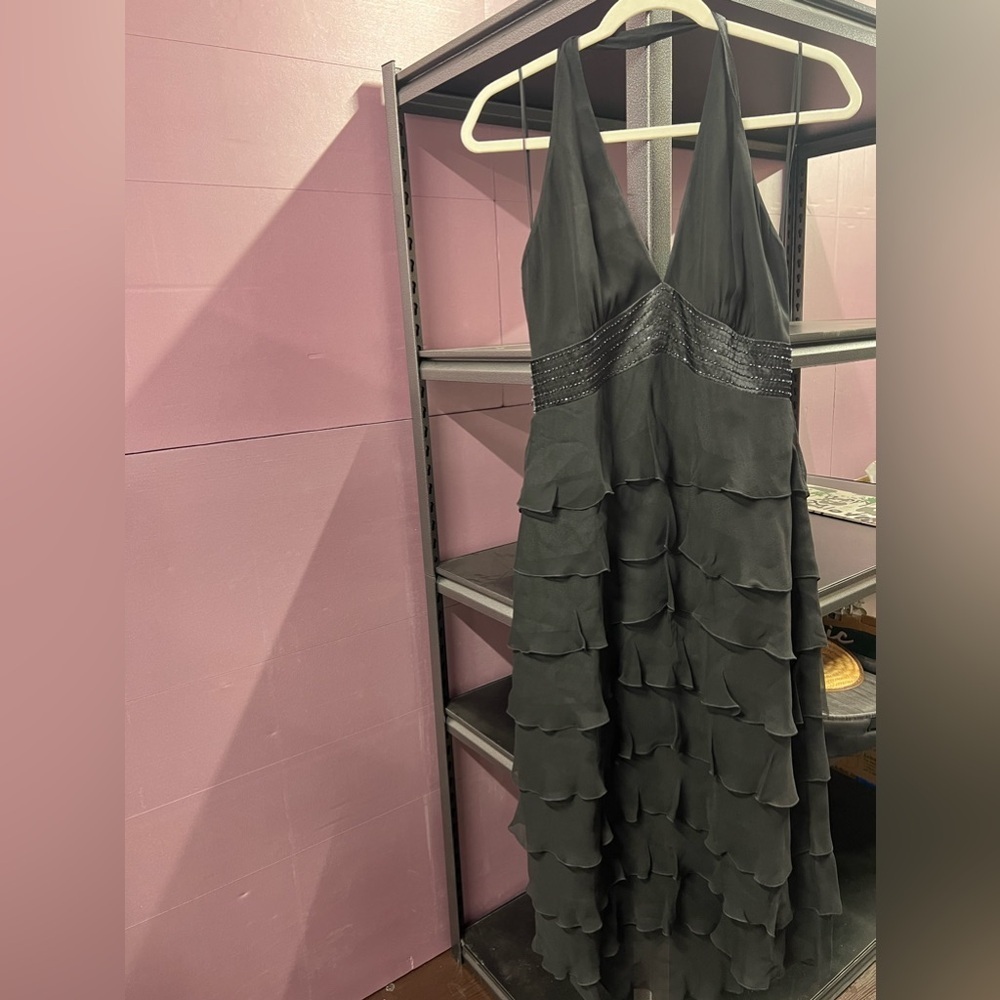 Dave & Johnny Sz 11/12 Vintage sequin Fancy tank Style short Black Dress - Picture 1 of 15